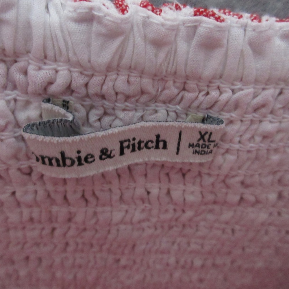 Abercrombie & Fitch Dress Red Gingham Linen Cotton Pockets Mini Smocked Cottage - Picture 6 of 10
